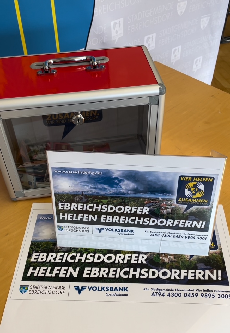 Eine Spendenaktion der Gemeinde Ebreichsdorf hilft Hochwasseropfern.