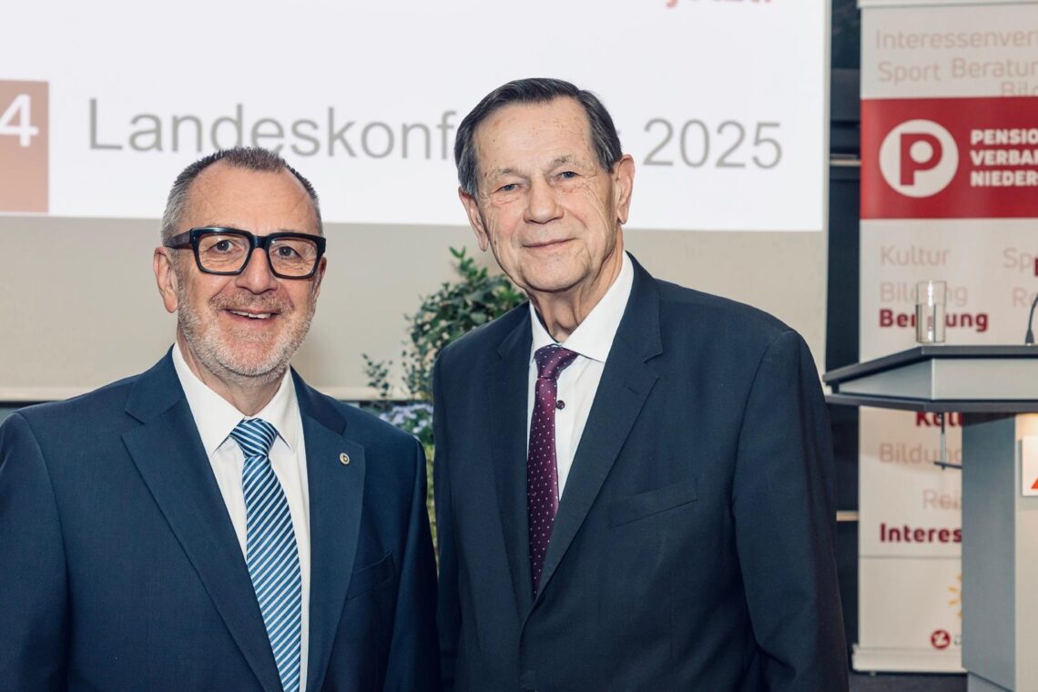 Rupert Dworak und Hannes Bauer bei der Landeskonferenz des Pensionistenverbandes Niederösterreich – Generationenwechsel an der Spitze