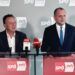 SPÖ NÖ-Klubobmann Hannes Weninger und Landesgeschäftsführer Wolfgang Zwander ziehen bei einer Pressekonferenz Bilanz zur Arbeit der schwarz-blauen Landeskoalition. Bild: SPÖ NÖ