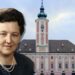 Bildmontage mit Maria Emhart vor dem St. Pöltner Rathaus
